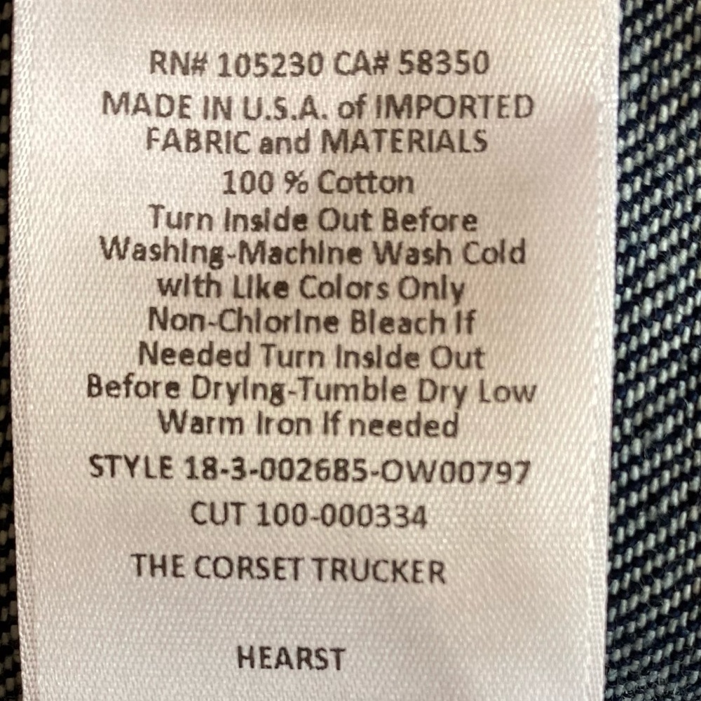 CURRENT ELLIOTT SIZE 2 ( MEDIUM)  CORSET TRUCKER JACKET IN HEARST DARK BLUE WASH - Picture 6 of 14